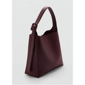 Elegant Burgundy Shoulder Bag - Mango